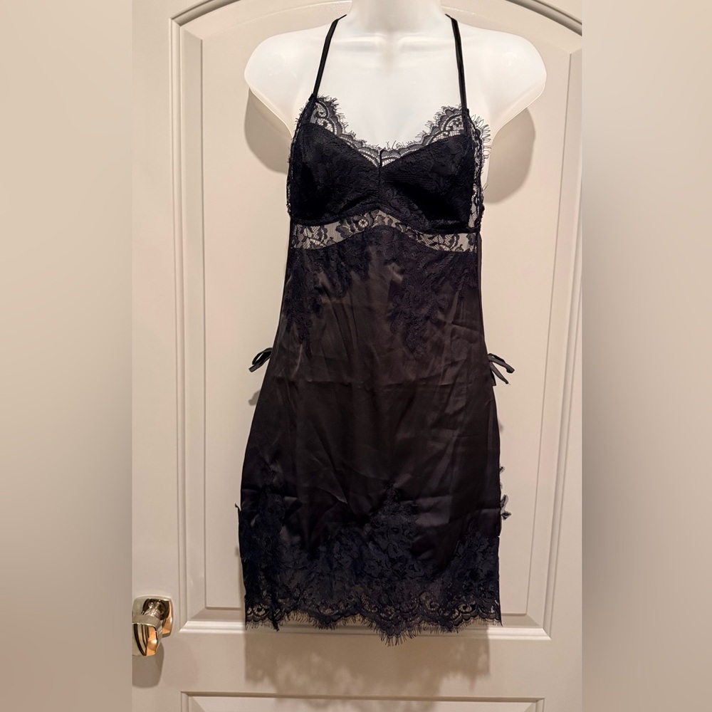 NWOT Black Chemise/Nighty with Lace Trim